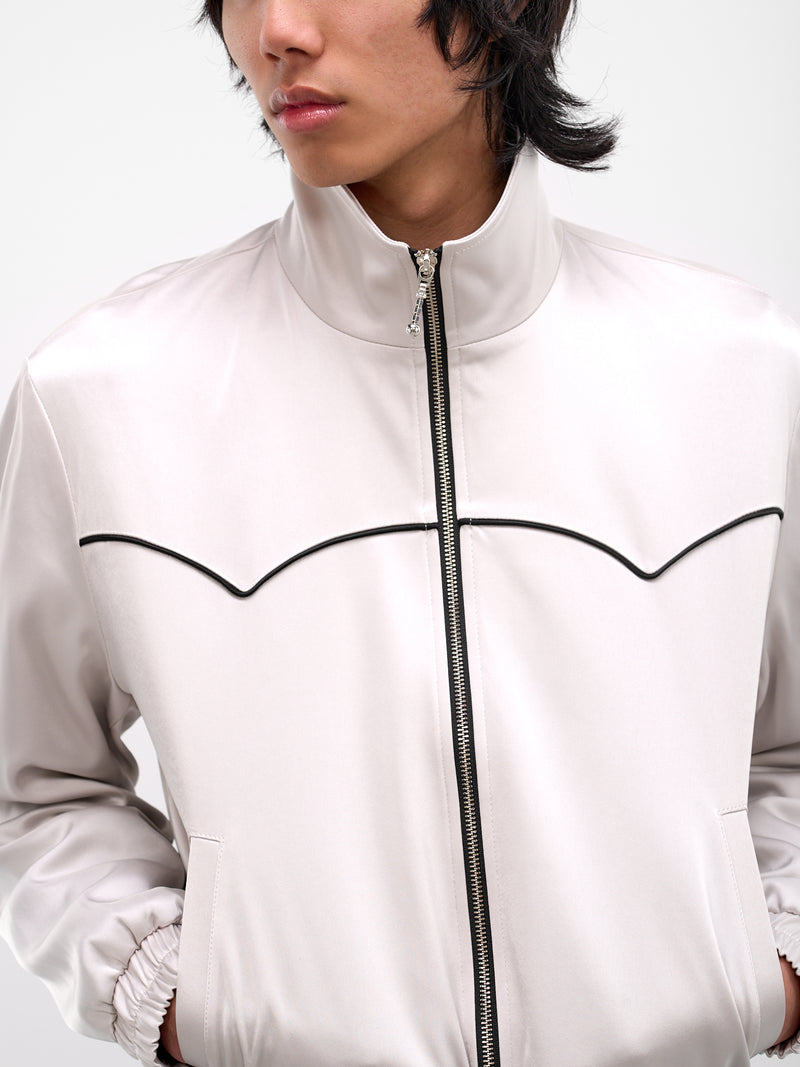 Gray Satin Western Zip Jacket (JA90-LIGHT)