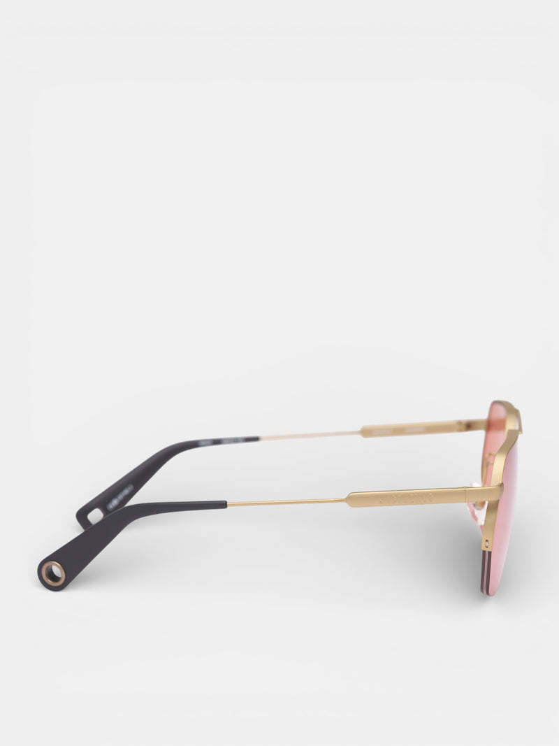 Jacquemus x Linda Farrow Aviator Sunglasses (JAC67C5SUN-PUTTY-BLACK-AMBER)