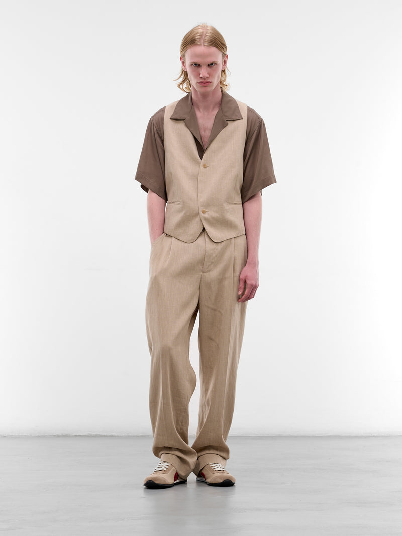 Beige Croisière Linen Trousers (PAM00131AW00738-BEIGE)