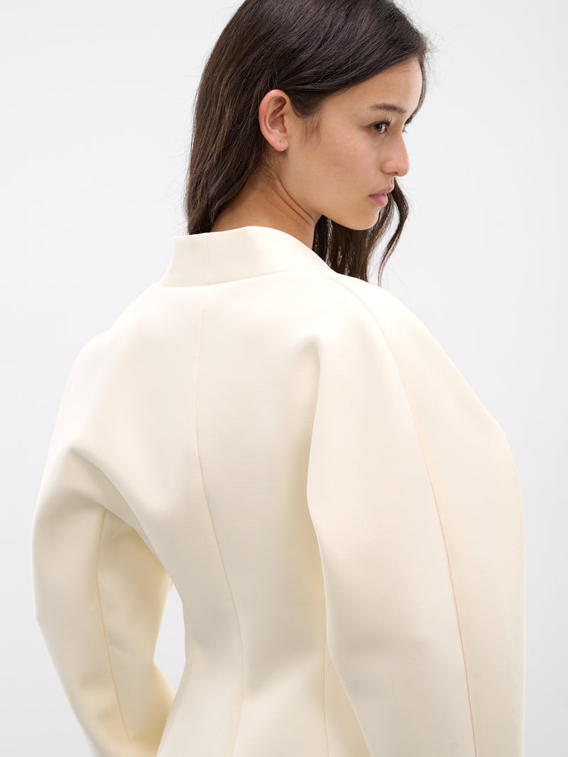 Wool Châle Shawl Blazer Jacket (JAW00133AW00733-OFF-WHITE)