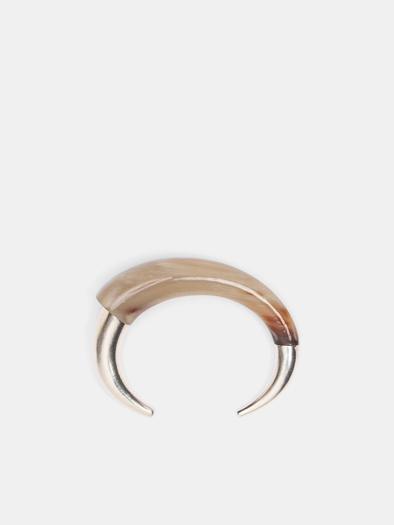 Hazel Wisdom Silver Cuff Bracelet (JB01H1YE450-LIGHT-HAZEL)