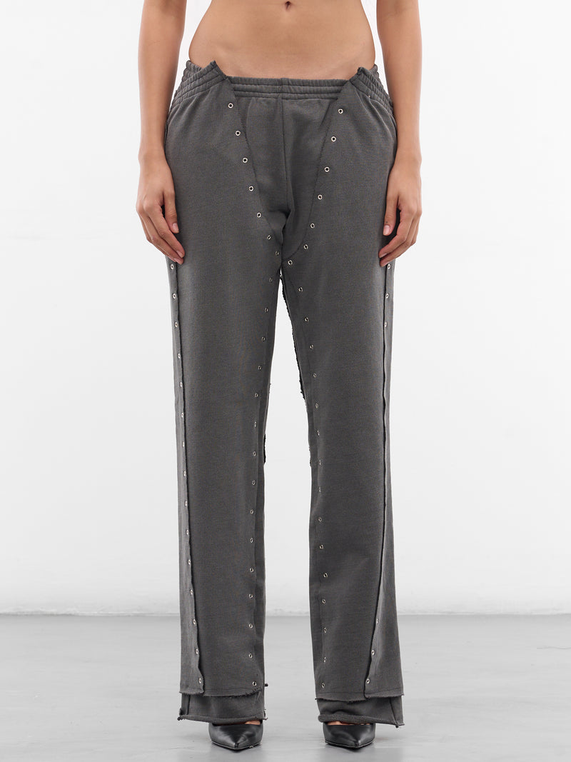 Gray Deconstructed Eyelet Sweatpants (JB05-J04-985-BLACK)