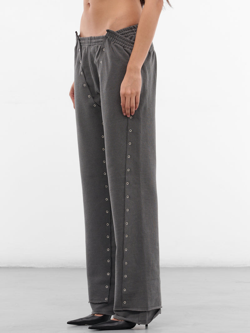 Gray Deconstructed Eyelet Sweatpants (JB05-J04-985-BLACK)