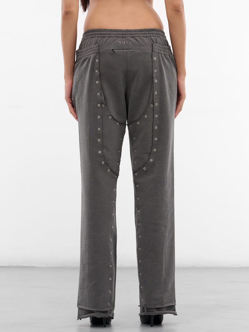 Gray Deconstructed Eyelet Sweatpants (JB05-J04-985-BLACK)