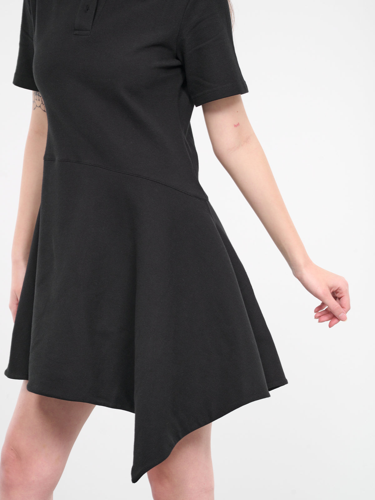 Asymmetric Polo Dress (JD0037-PG1479-BLACK)
