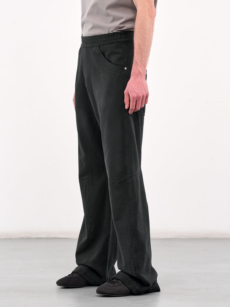 Knee Darted Elastic Sweatpants (JER-109-01-NAVY)