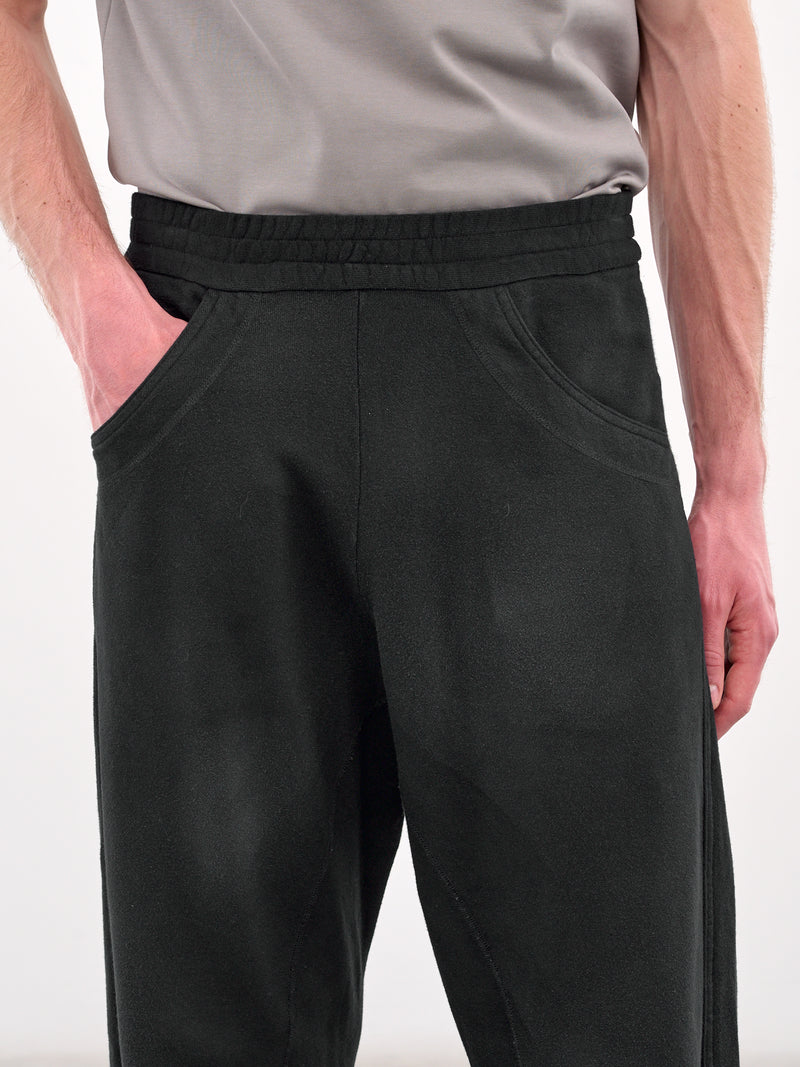 Knee Darted Elastic Sweatpants (JER-109-01-NAVY)