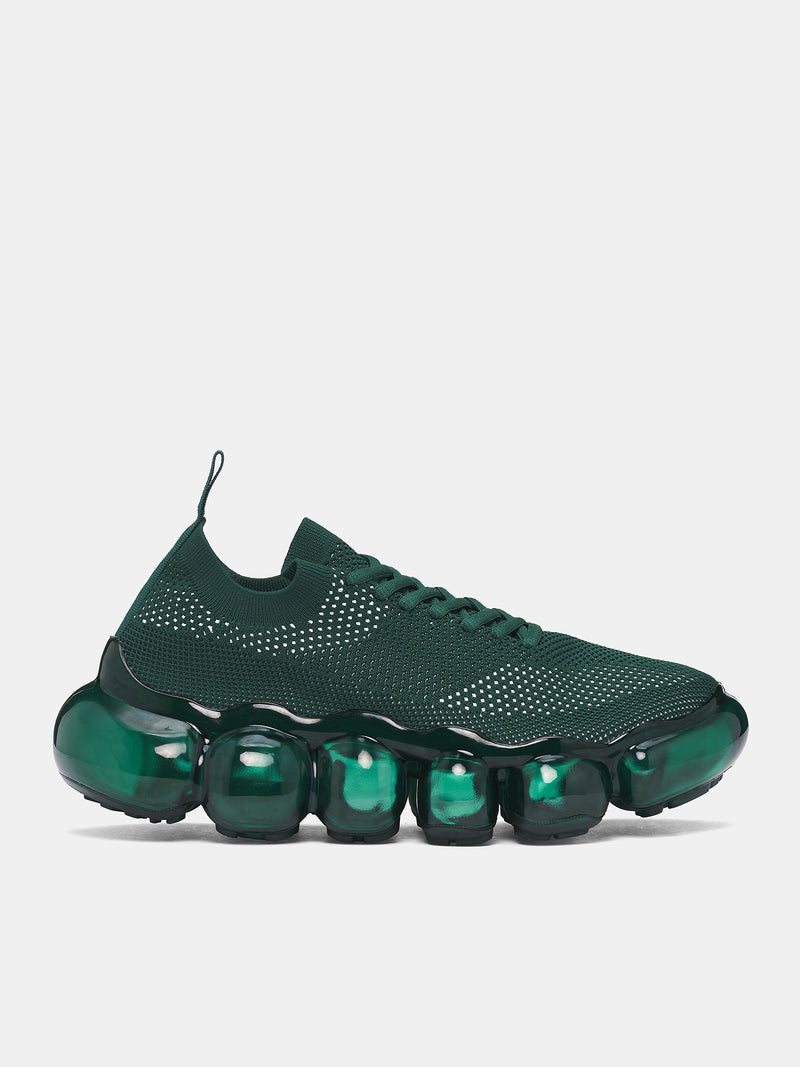 GROUNDS Green Knit Jewelry Sneakers | H.Lorenzo - front