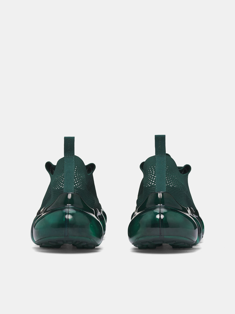 GROUNDS Green Knit Jewelry Sneakers | H.Lorenzo - back