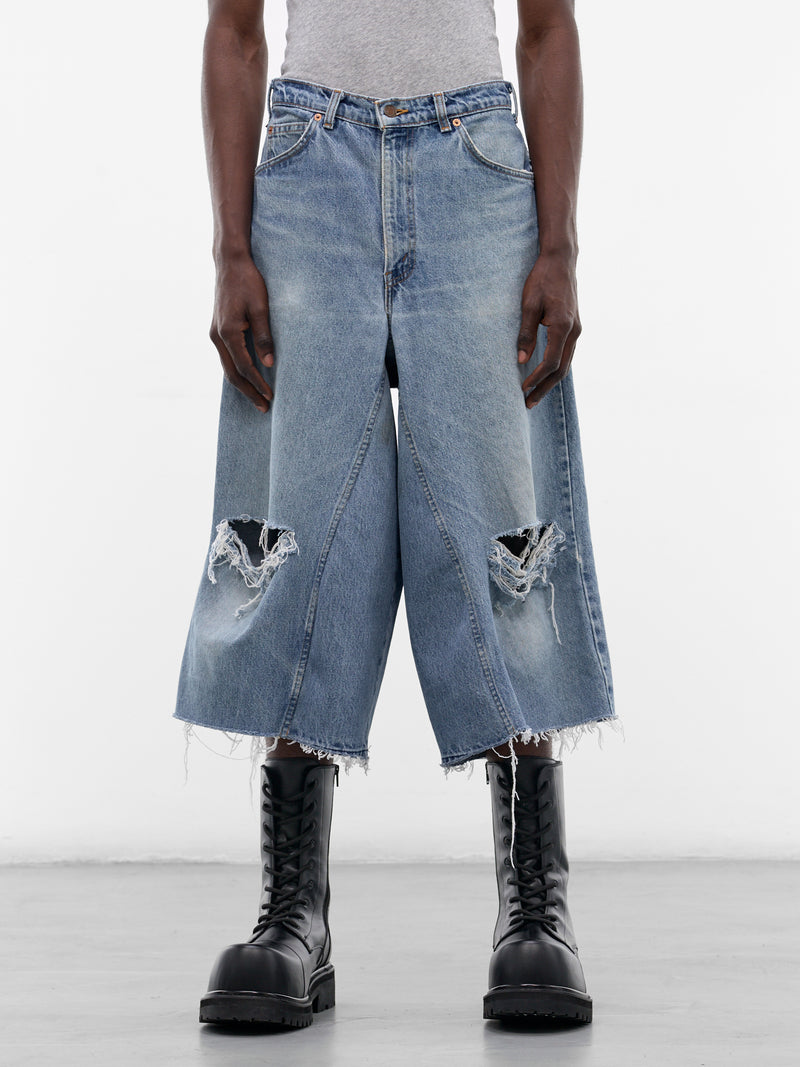 Blue Distressed Denim NBHD Shorts (JJ-002-26-LIGHT-WASH-BLUE)