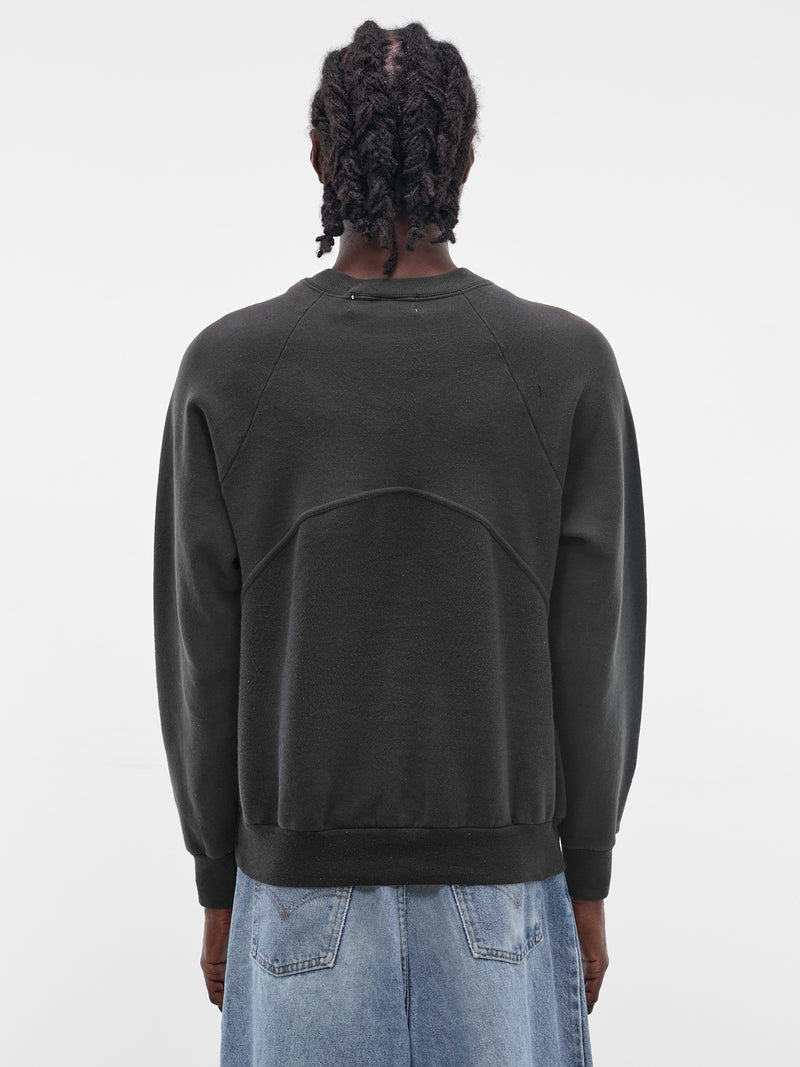 Black Upcycled Wave Graphic Sweatshirt (JJ-002-38-BLACK)