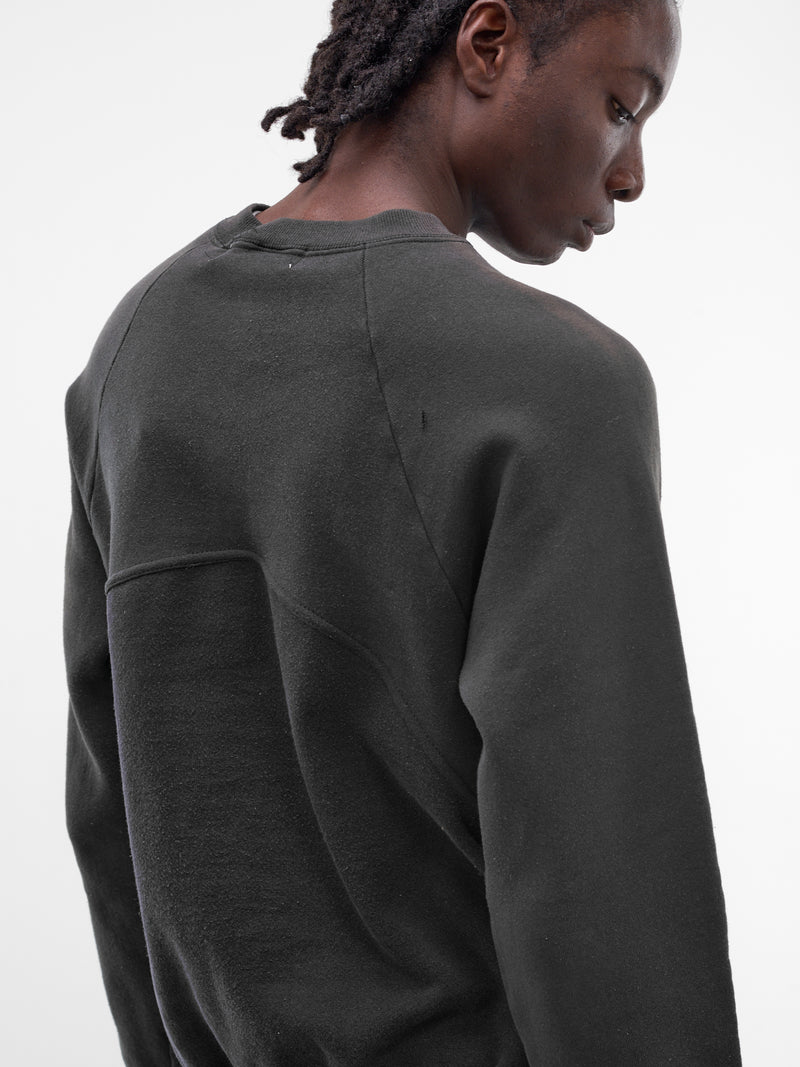 Black Upcycled Wave Graphic Sweatshirt (JJ-002-38-BLACK)