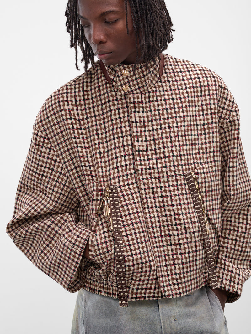 Medina Brown Plaid Harrington Jacket (JK-05-MP-MIGLE-PLAID-BROWN)