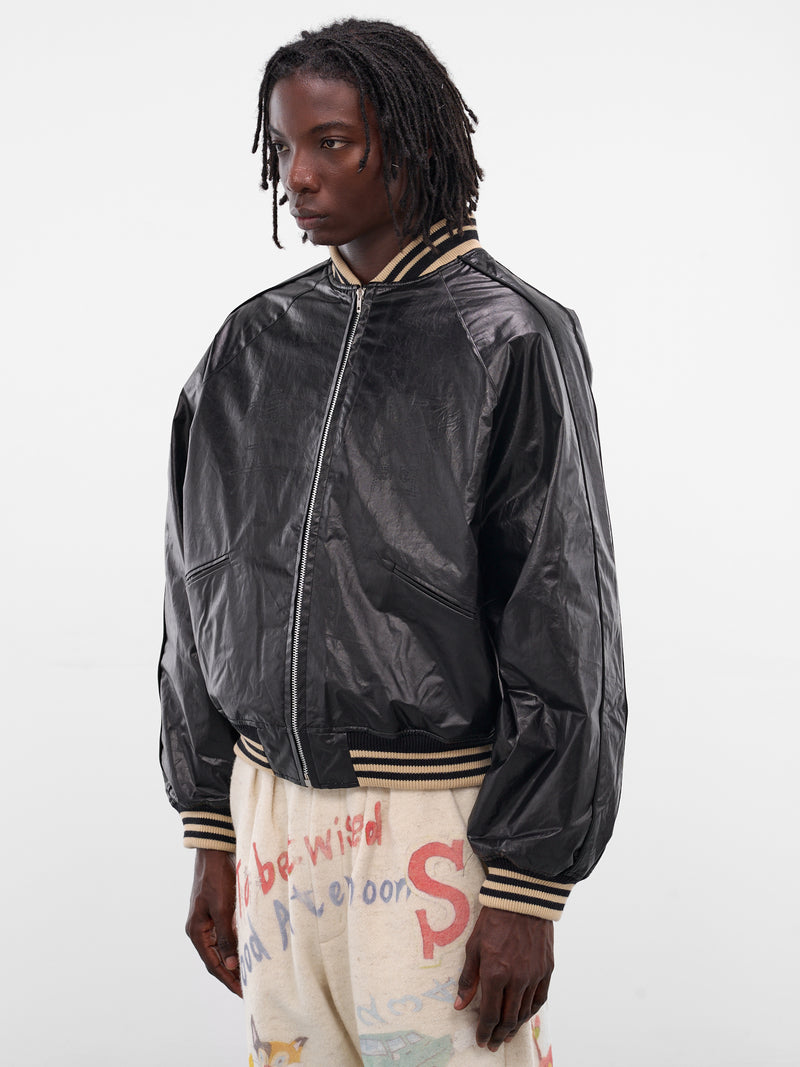 Black Reversible Graphic Souvenir Jacket (JK-SV-NGA-1003-BLACK)