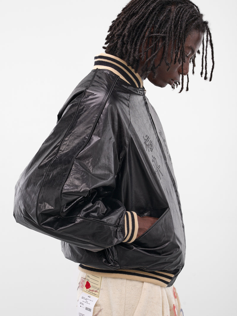 Black Reversible Graphic Souvenir Jacket (JK-SV-NGA-1003-BLACK)