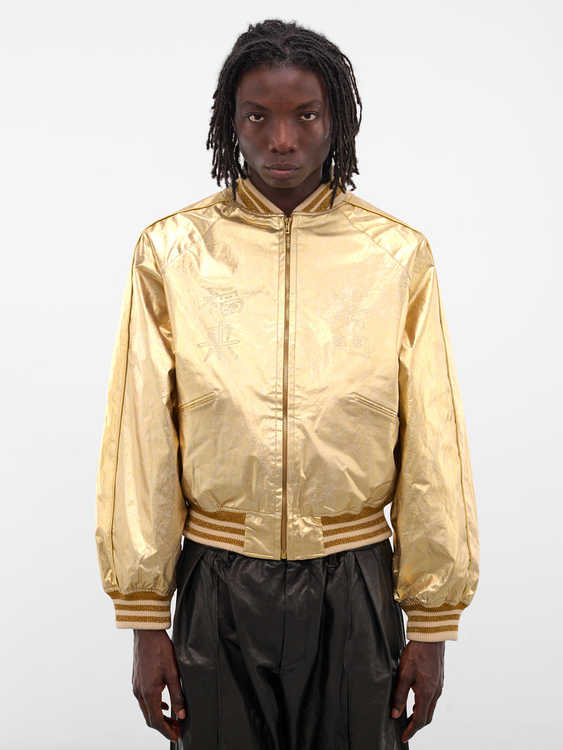 Gold Reversible Graphic Souvenir Jacket (JK-SV-NGA-1003-GOLD)