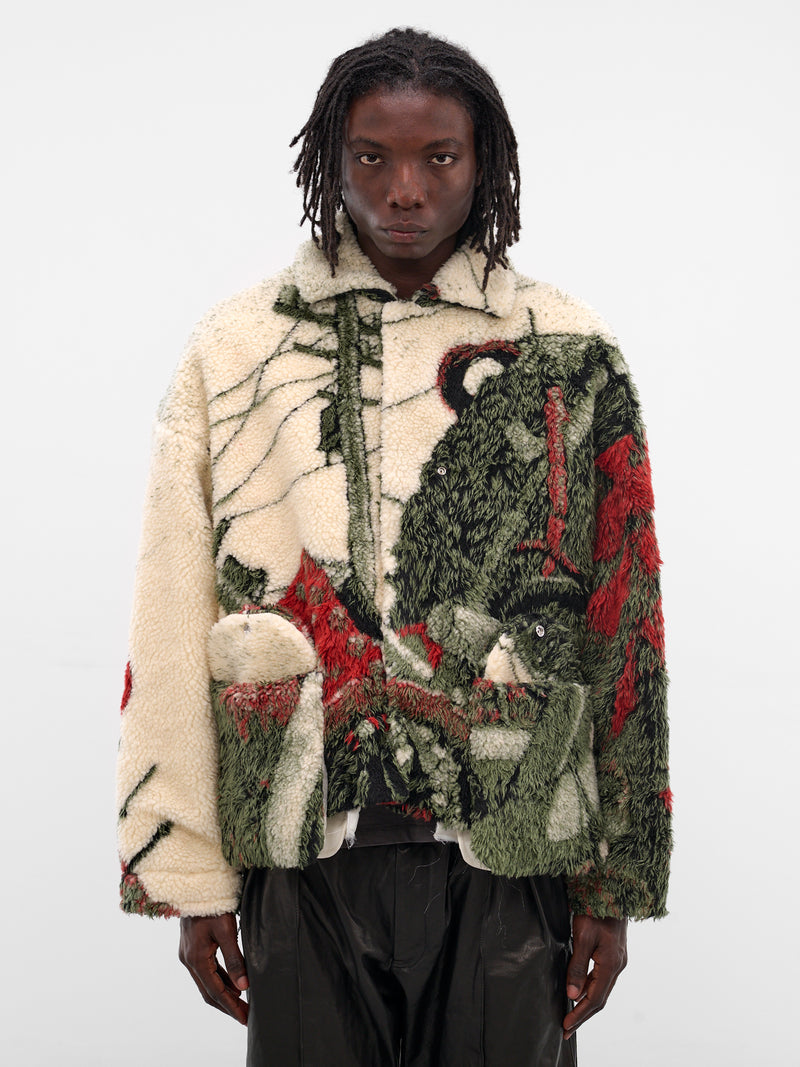 White Graphic Four Pile Jacket (JK-SV-NGA-1006-WHITE)