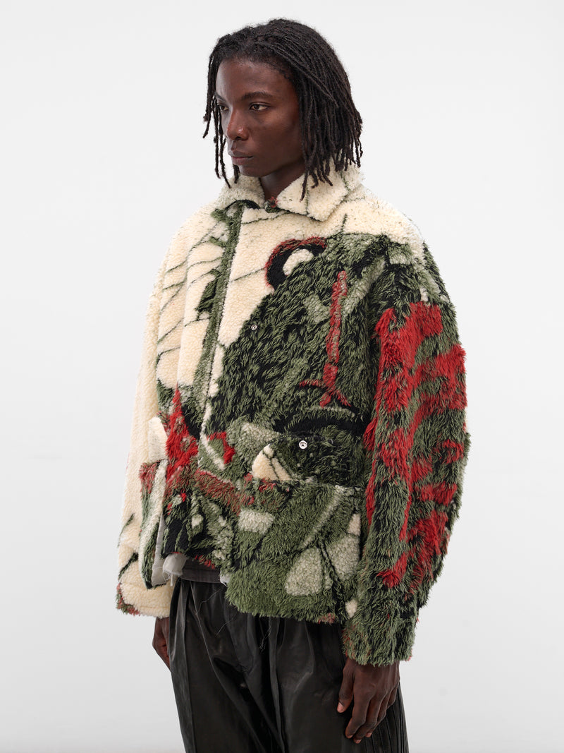 White Graphic Four Pile Jacket (JK-SV-NGA-1006-WHITE)