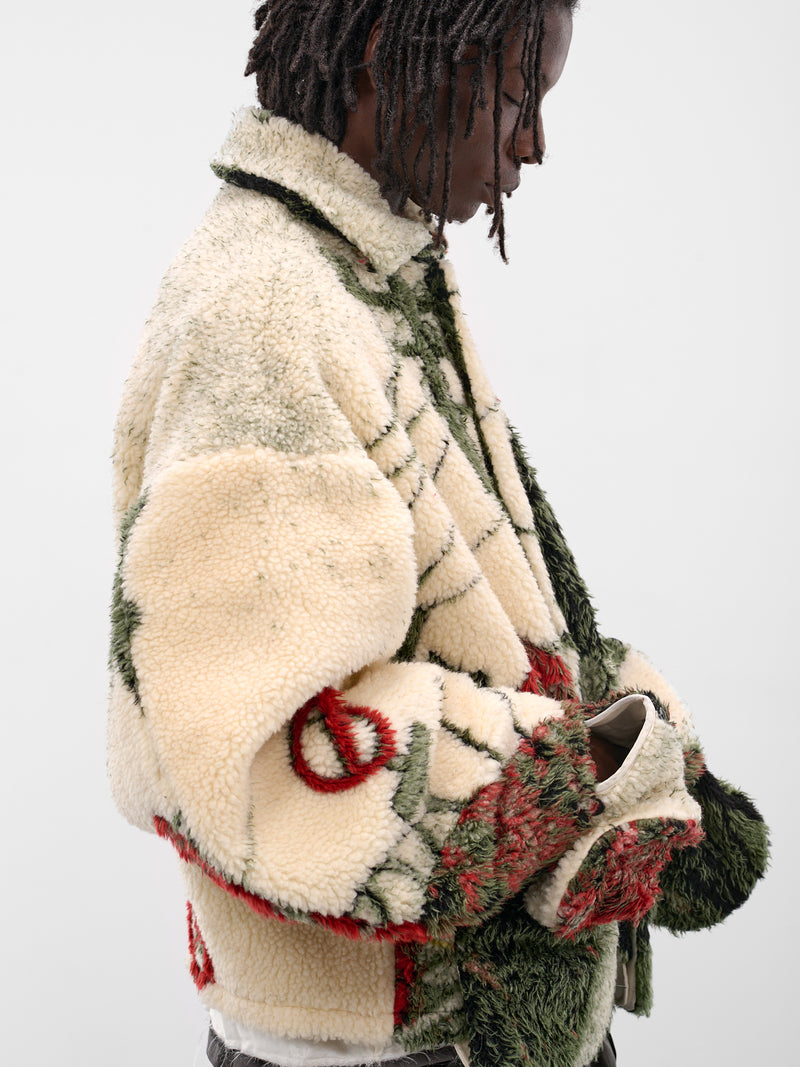 White Graphic Four Pile Jacket (JK-SV-NGA-1006-WHITE)