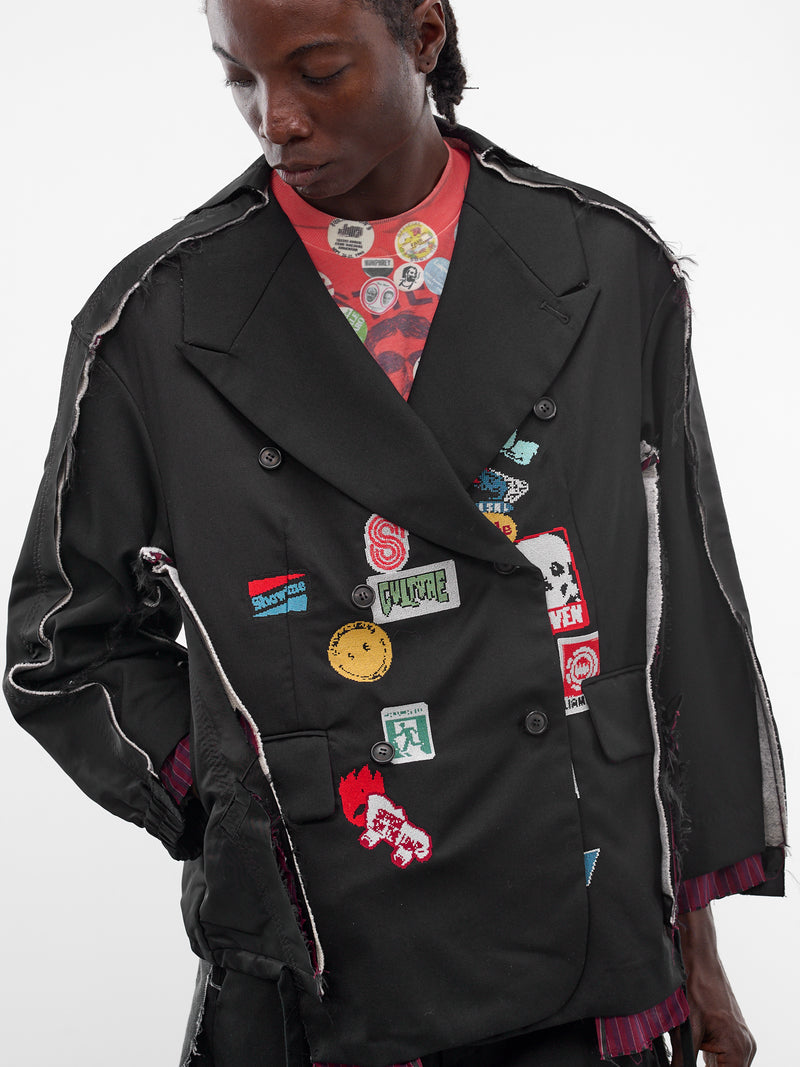 Deconstructed Memory Keychain Patch Blazer (JK-SV-NRS-1008-BLACK)