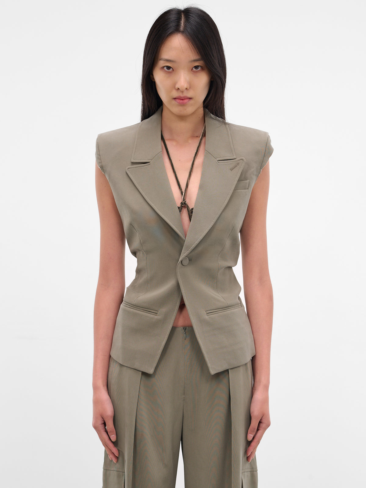 Gray Tailored Blazer Vest (JK15C2GR570-GR70-BEAN-PASTE)