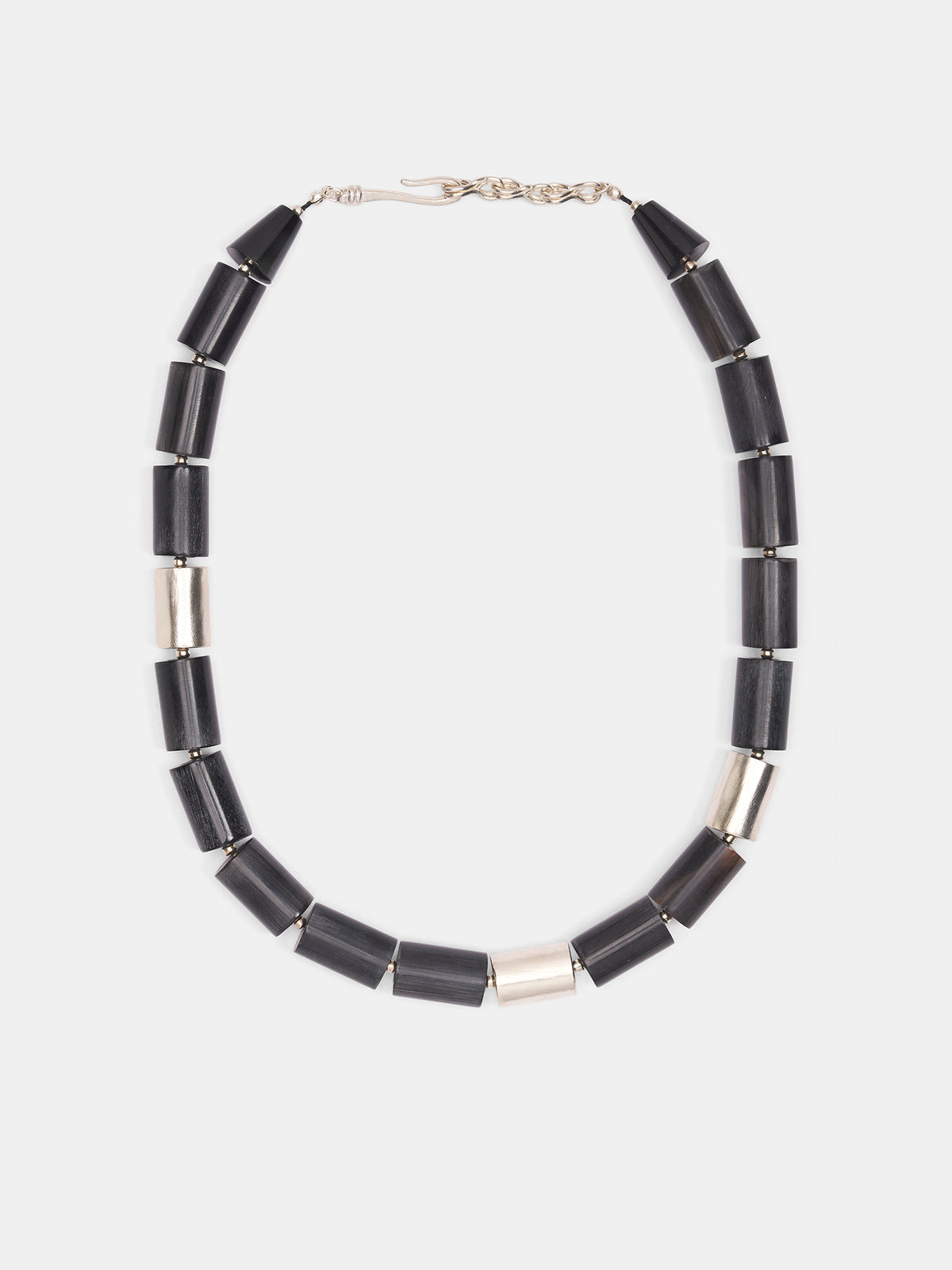 Black Oracle Silver Necklace (JN01H1BL900-BLACK)