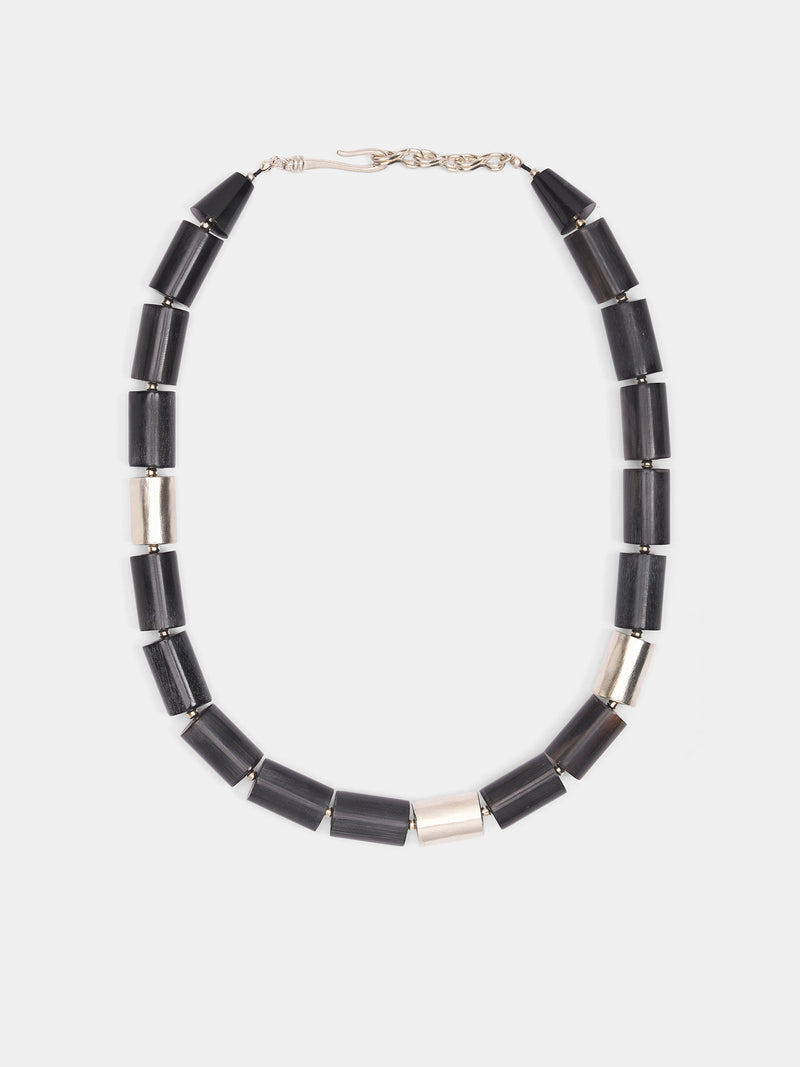 Black Oracle Silver Necklace (JN01H1BL900-BLACK)