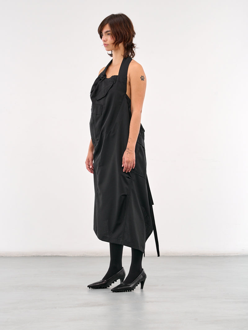 Twisted Utility Cargo Dress (JO-A001-S25-BLACK)