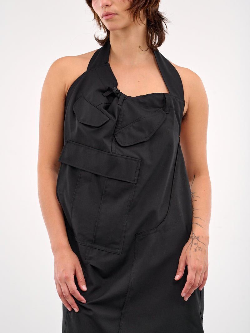 Twisted Utility Cargo Dress (JO-A001-S25-BLACK)