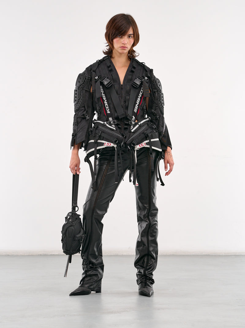 Black Utilitarian Buckle Padded Jacket (JO-J016-BLACK)