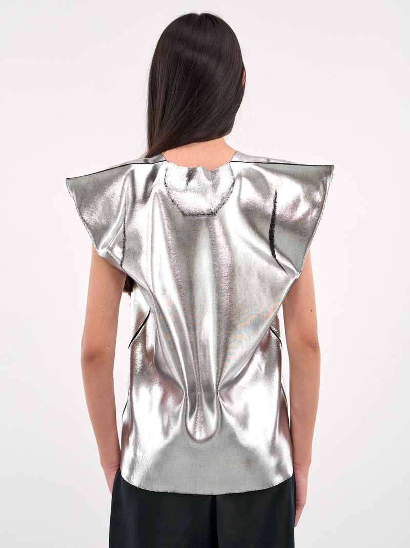 Reflective Sleeveless Blouse (JO-N008-S25-BLACK)