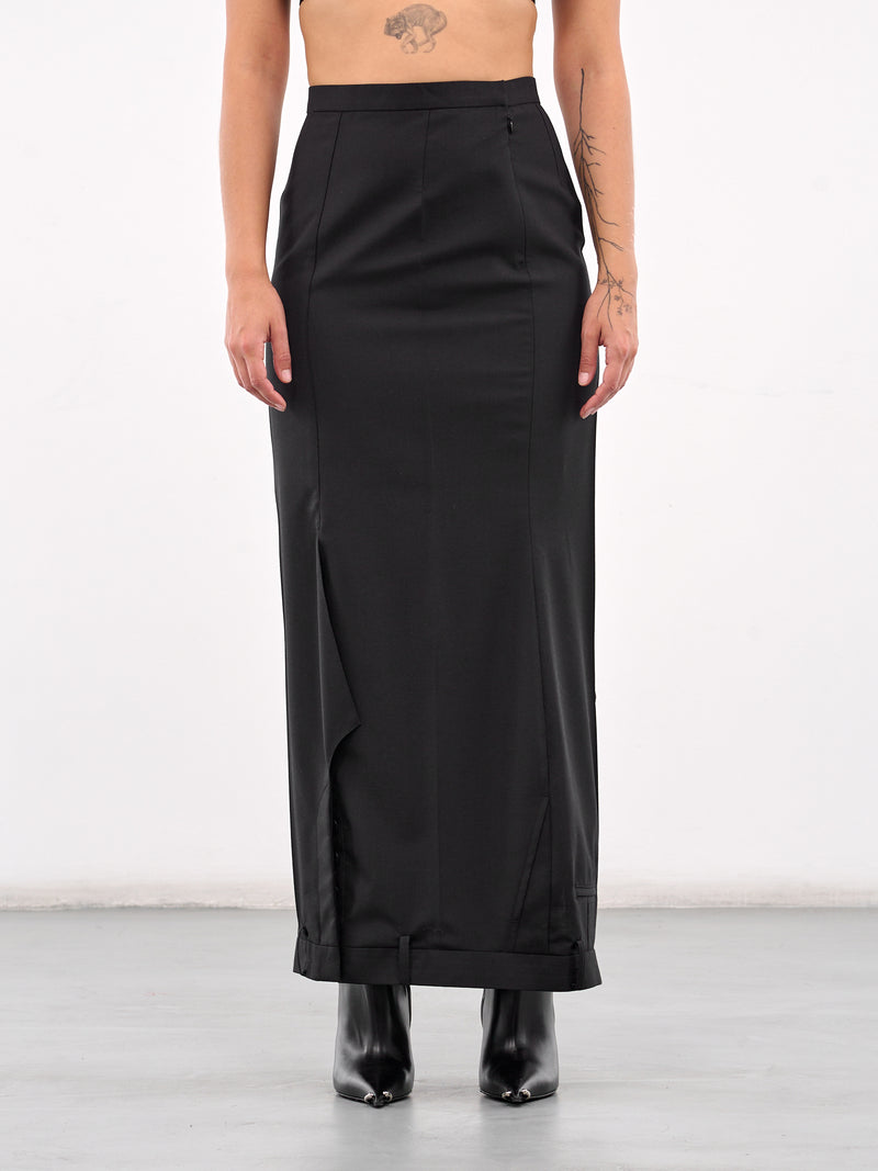 Deconstructed Trousers Skirt (JO-S007-S25-BLACK)