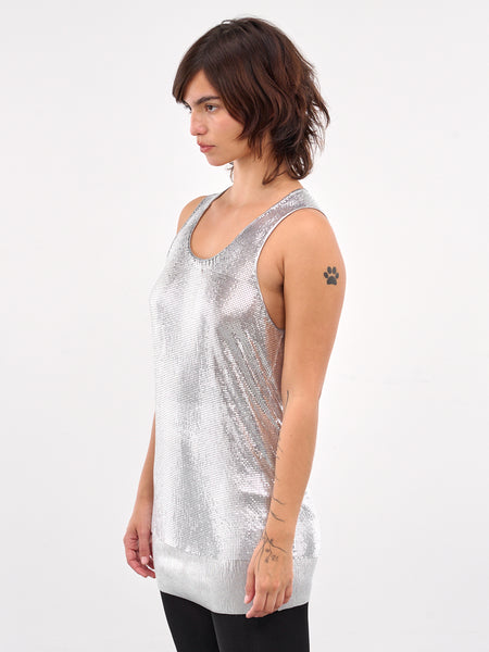 トップス chieko + shiny tank PK24-1106-F002-BLACK-