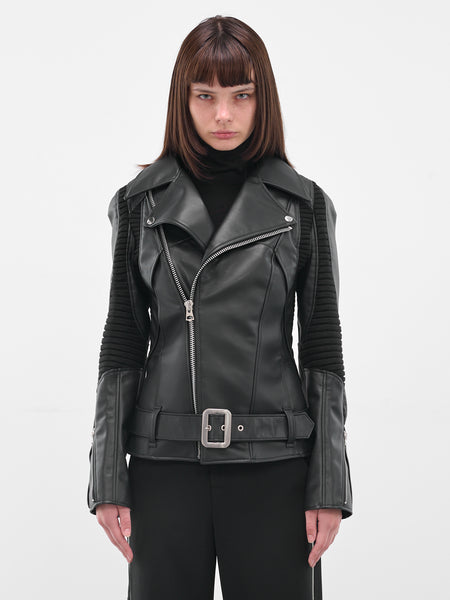 ジャケット・アウター \"Super Black\" Shrink MA-1_Black Rib Super Black