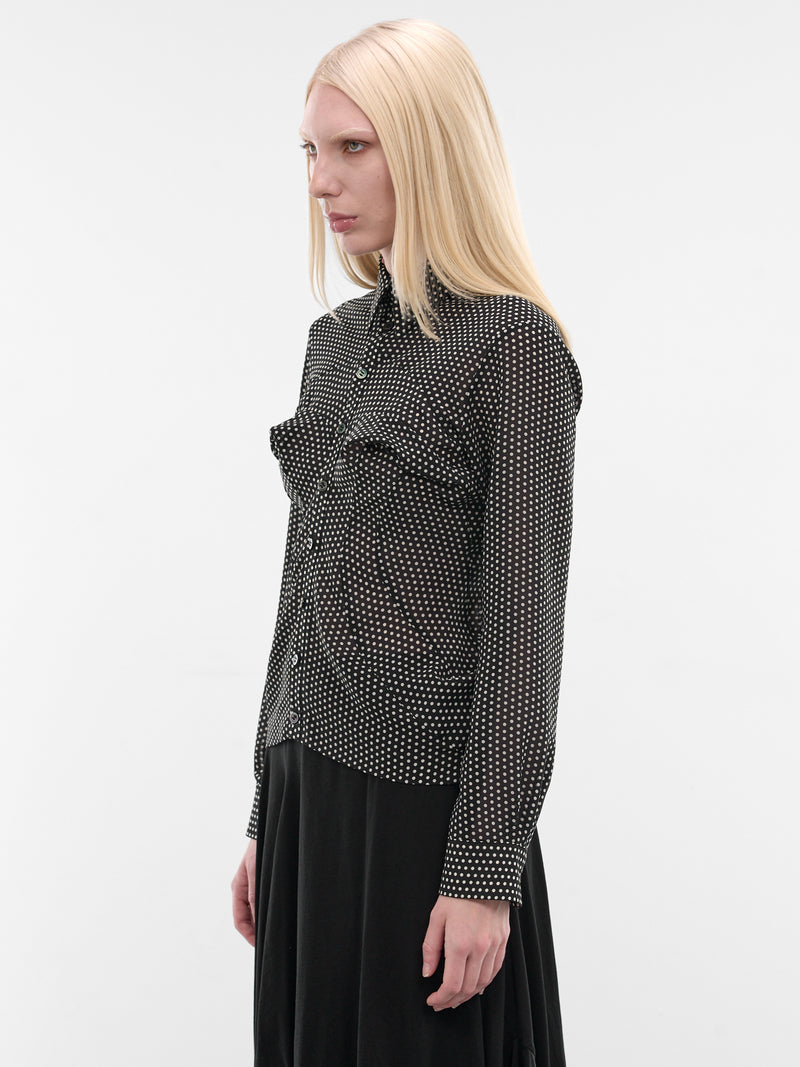 Black Polka Dot Structured Shirt (JQ-B001-S26-BLACK-WHITE)