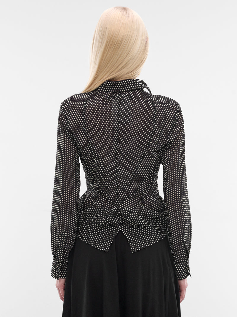 Black Polka Dot Structured Shirt (JQ-B001-S26-BLACK-WHITE)