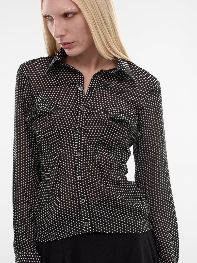 Black Polka Dot Structured Shirt (JQ-B001-S26-BLACK-WHITE)