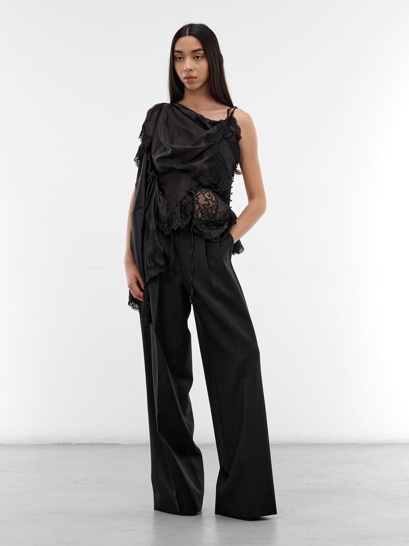 Black Deconstructed Sculptural Blouse (JQ-B006-S26-BLACK)