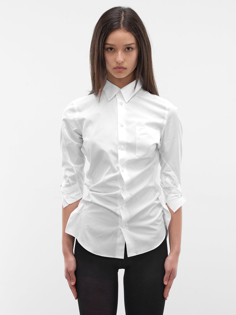 White Asymmetric Cotton Blouse (JQ-B014-S26-WHITE)