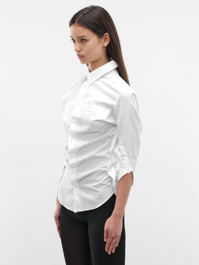 White Asymmetric Cotton Blouse (JQ-B014-S26-WHITE)