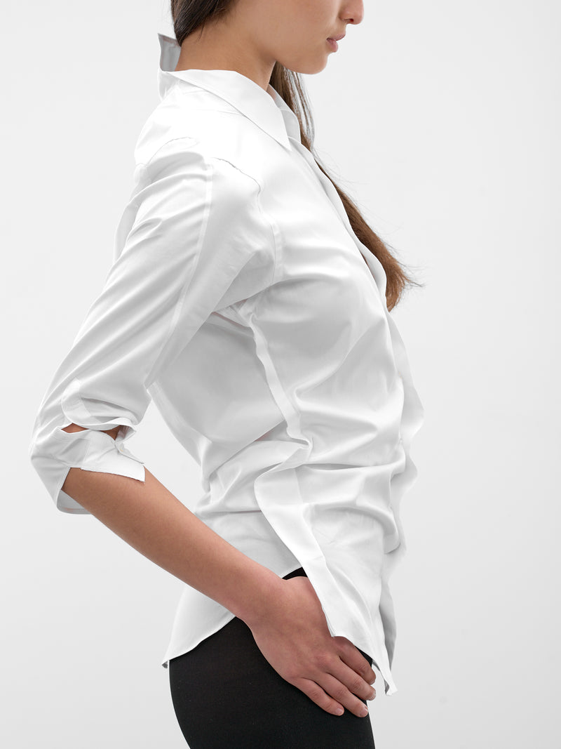 White Asymmetric Cotton Blouse (JQ-B014-S26-WHITE)