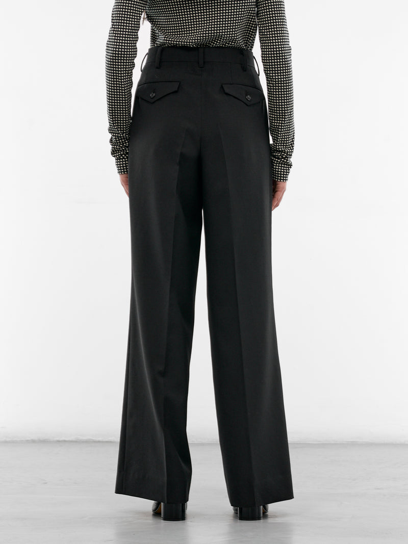 Black Pleated Wide Tailored Trousers (JQ-P011-S26-BLACK)