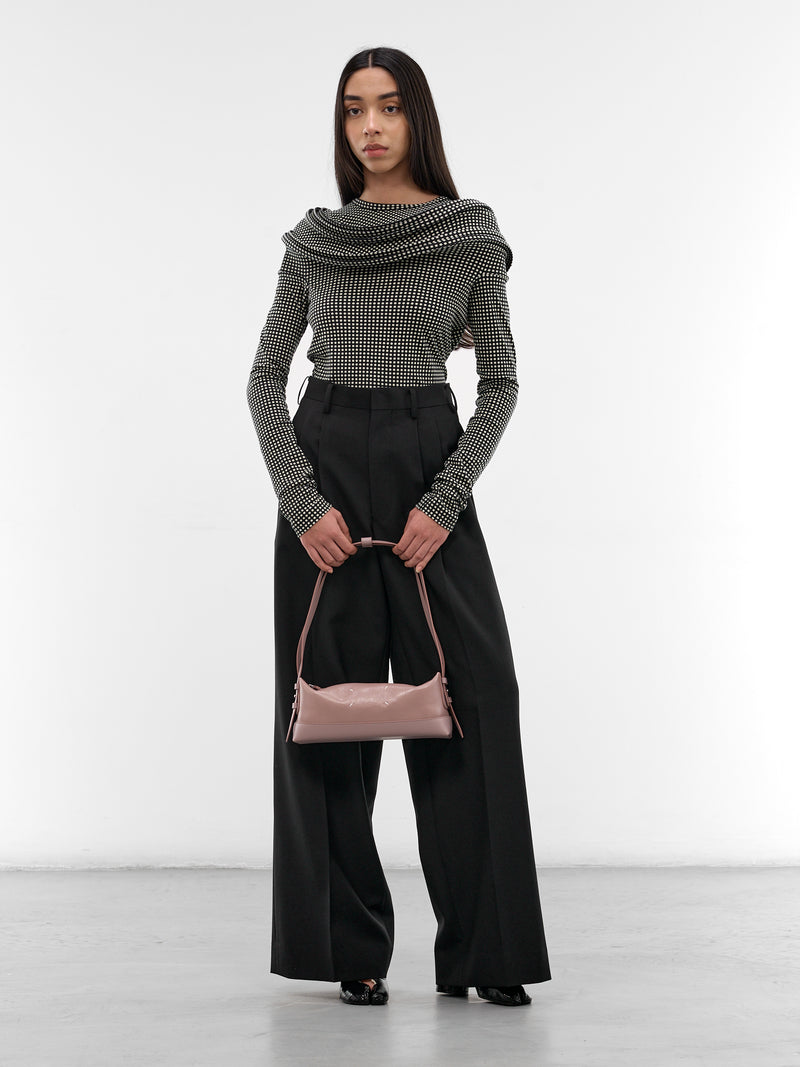 Black Pleated Wide Tailored Trousers (JQ-P011-S26-BLACK)