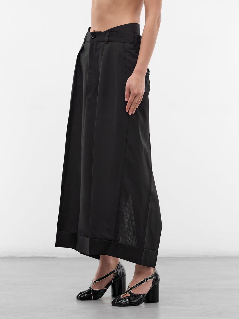 Asymmetric Double Layer Maxi Skirt (JQ-S023-S26-BLACK)