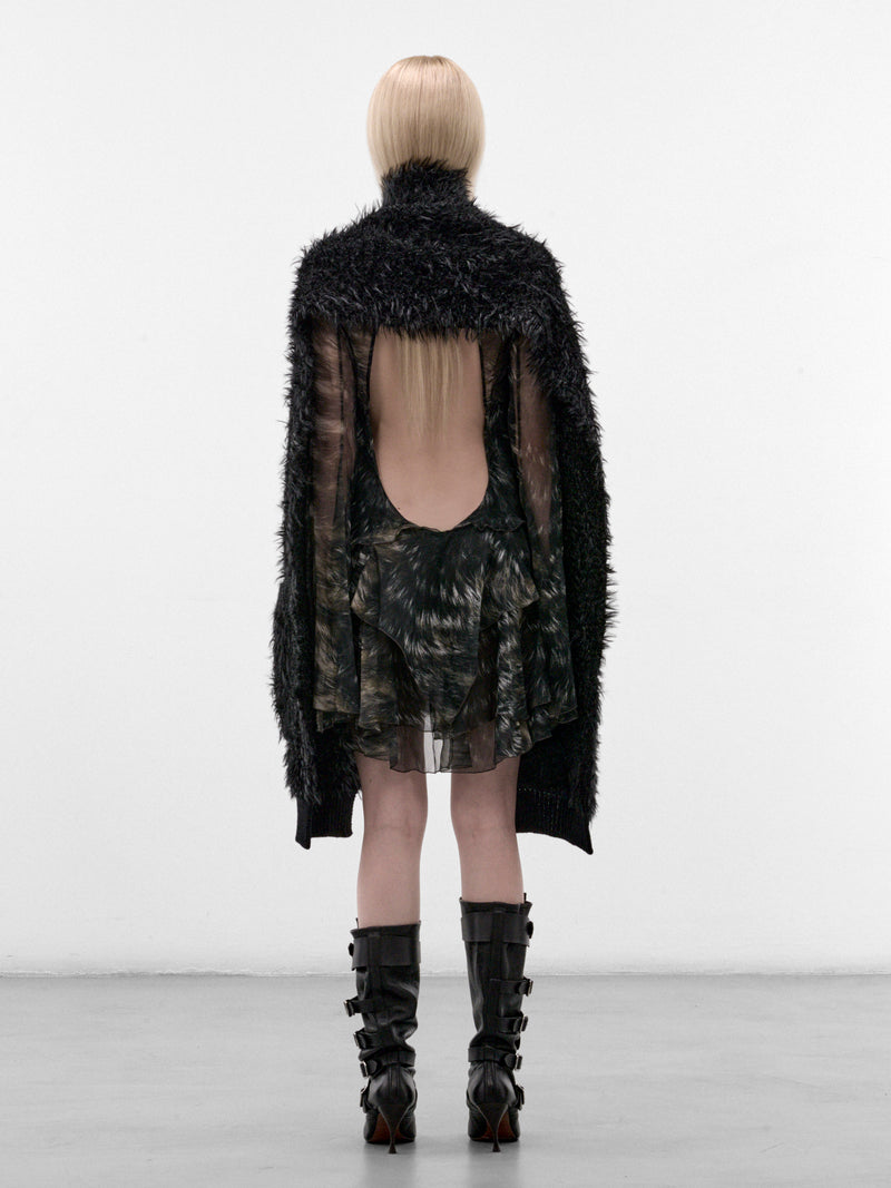 Black Fuzzy Stole (JR-N013-W26-BLACK)
