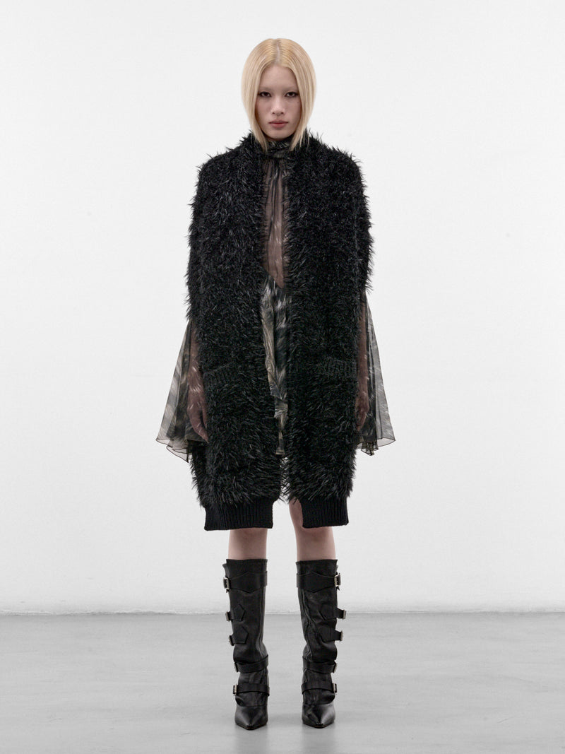 Black Fuzzy Stole (JR-N013-W26-BLACK)