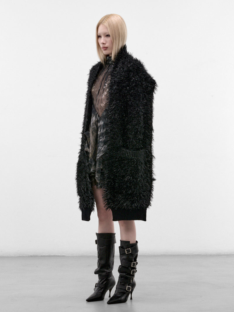 Black Fuzzy Stole (JR-N013-W26-BLACK)