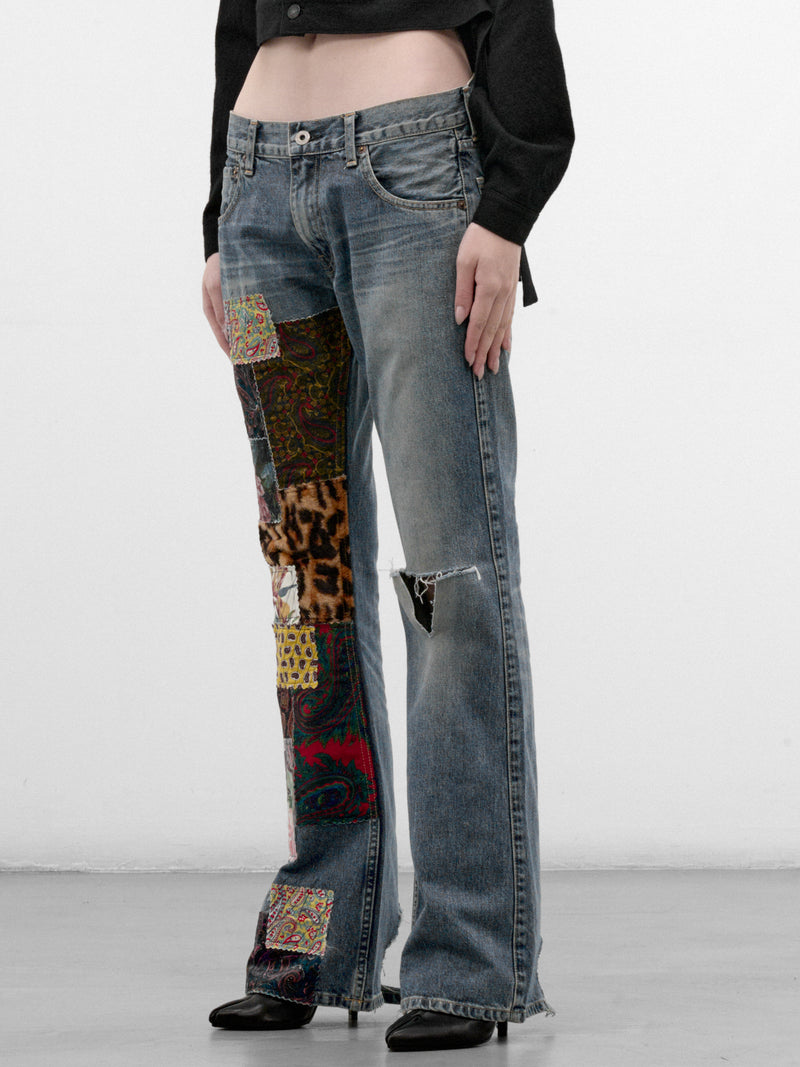 Indigo Patchwork Denim Jeans (JR-P013-W26-INDIGO-MIX)