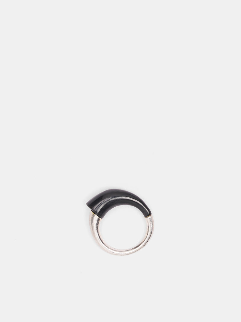 Black Wisdom Silver Ring (JR03H1BL900-BLACK)