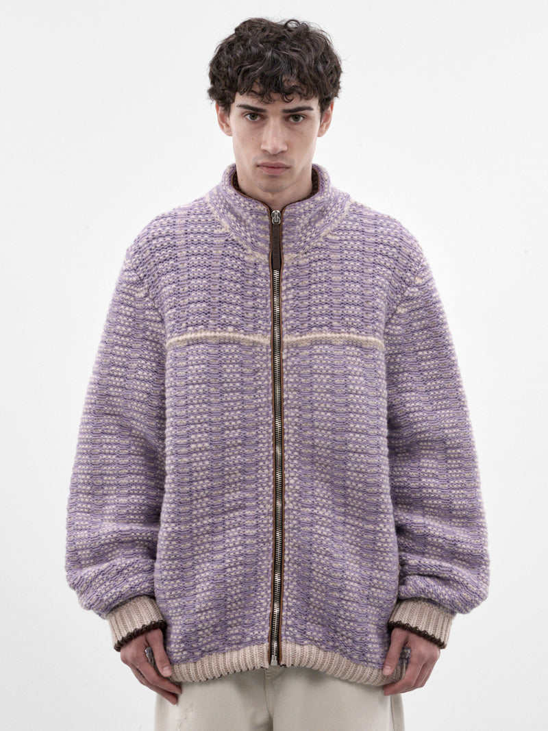 Lavender Textured Knit Jacket (JUMG0006NQ-UFW100-LAVENDER)